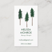 Minimalistisch Natuur van de bostherapy Pine Trees Visitekaartje (Achterkant)