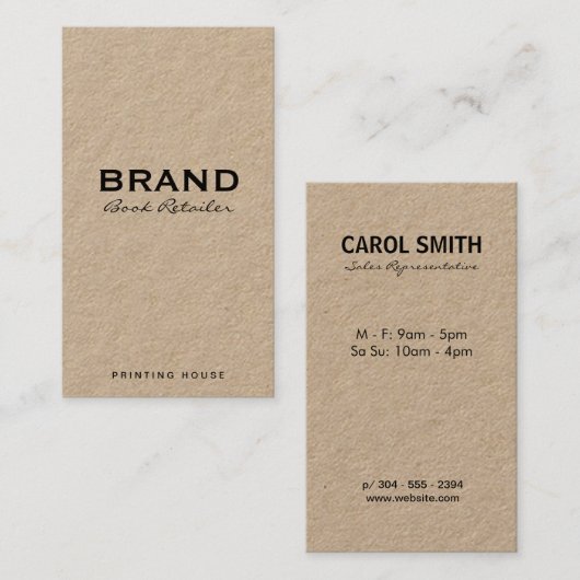 minimalistisch natuurlijk visitekaartje (Voorkant / Achterkant)