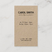 minimalistisch natuurlijk visitekaartje (Achterkant)