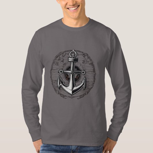 Minimalistisch nautisch anker - symbool van stabil t-shirt (Voorkant)
