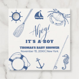 minimalistisch nautisch Gevist Baby shower Bedankjes Labels