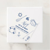 minimalistisch nautisch Gevist Baby shower Bedankjes Labels (In situ)