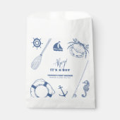 minimalistisch nautisch Gevist Baby shower Bedankzakje (Voorkant)