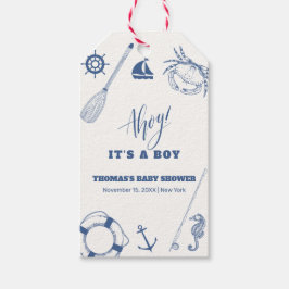 minimalistisch nautisch Gevist Baby shower Cadeaulabel