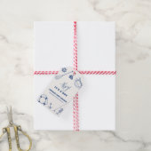 minimalistisch nautisch Gevist Baby shower Cadeaulabel (Met Touw)