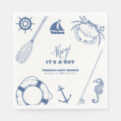 minimalistisch nautisch Gevist Baby shower Servet (Voorkant)