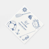 minimalistisch nautisch Gevist Baby shower Servet (Hoek)