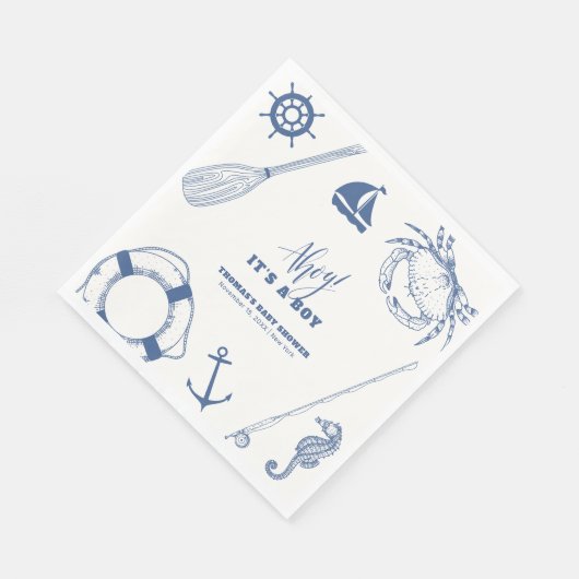 minimalistisch nautisch Gevist Baby shower Servet (Hoek)