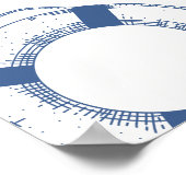 Minimalistisch Nautisch Gevist Baby shower Welkom Poster (Hoek)