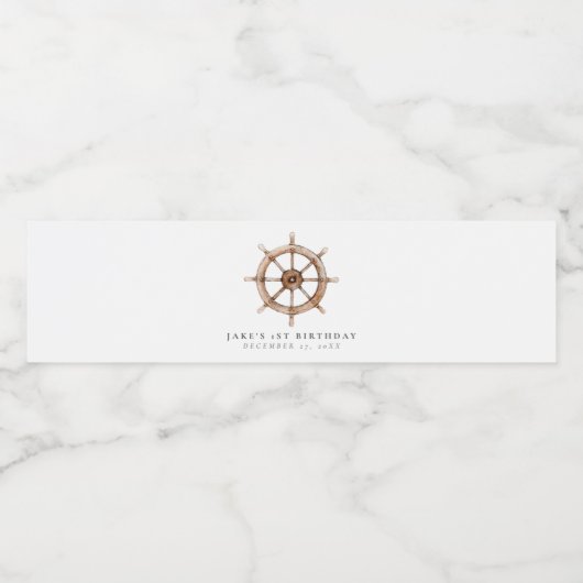 Minimalistisch nautisch waterflesetiket waterfles etiket (Enkel label)