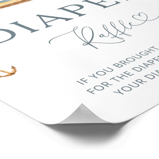 Minimalistisch nautische zeilboot luier Raffle Pos Poster (Hoek)