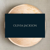 Minimalistisch Navy Blue Clean Typografie Script Visitekaartje