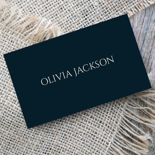 Minimalistisch Navy Blue Clean Typografie Script Visitekaartje