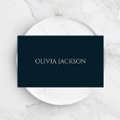 Minimalistisch Navy Blue Clean Typografie Script Visitekaartje