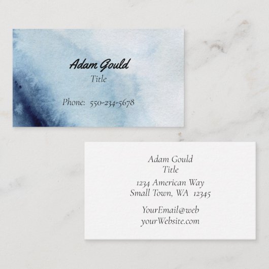 Minimalistisch Navy Blue Gradient Visitekaartje (Voorkant / Achterkant)