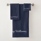 Minimalistisch Navy Blue Professional Eenvoudig Bad Handdoek (Insitu)
