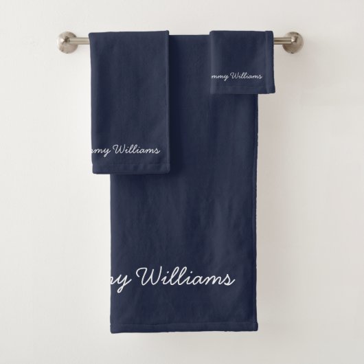 Minimalistisch Navy Blue Professional Eenvoudig Bad Handdoek (Insitu)