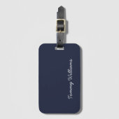 Minimalistisch Navy Blue Professional Eenvoudig Bagagelabel (Voorkant (verticaal))