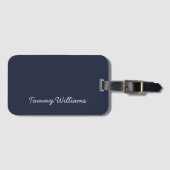 Minimalistisch Navy Blue Professional Eenvoudig Bagagelabel (Voorkant (horizontaal))
