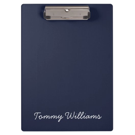 Minimalistisch Navy Blue Professional Eenvoudig Klembord (Voorkant)