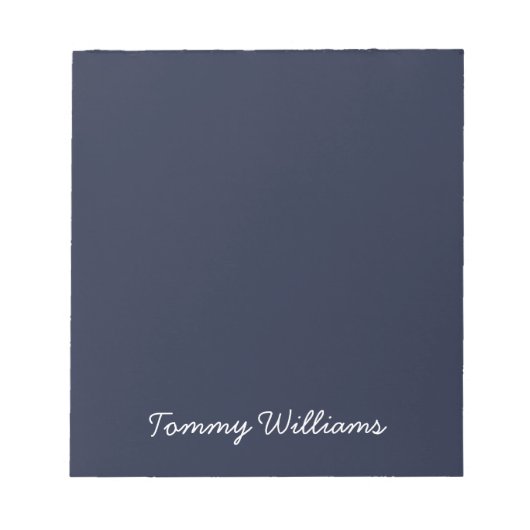 Minimalistisch Navy Blue Professional Eenvoudig Notitieblok (Voorkant)