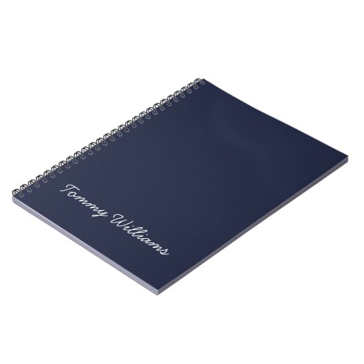 Minimalistisch Navy Blue Professional Eenvoudig Notitieboek (Linkerzijde)