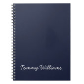 Minimalistisch Navy Blue Professional Eenvoudig Notitieboek (Voorkant)