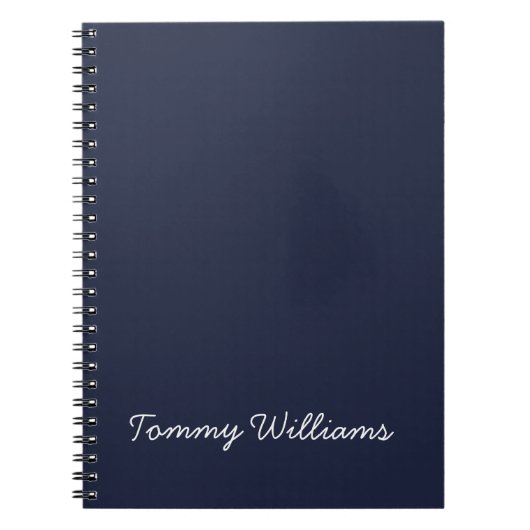 Minimalistisch Navy Blue Professional Eenvoudig Notitieboek (Voorkant)