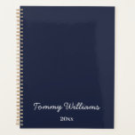 Minimalistisch Navy Blue Professional Eenvoudig Planner<br><div class="desc">Deze eenvoudige,  minimalistische kan worden gepersonaliseerd om een naam of een tekst van uw keuze op te nemen. Als u geen tekst wilt en liever een lege tekst wilt,  kunt u de tekst gewoon verwijderen.</div>