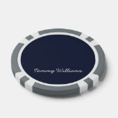 Minimalistisch Navy Blue Professional Eenvoudig Poker Chips (Enkel)