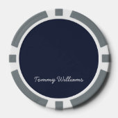 Minimalistisch Navy Blue Professional Eenvoudig Poker Chips (Voorkant)
