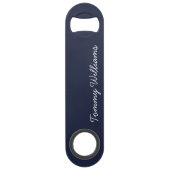 Minimalistisch Navy Blue Professional Eenvoudig Speed Flessenopener (Voorkant)