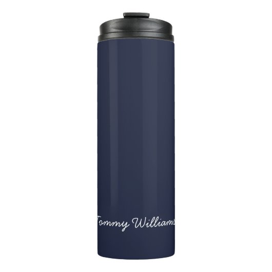 Minimalistisch Navy Blue Professional Eenvoudig Thermosbeker (Voorkant)