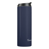 Minimalistisch Navy Blue Professional Eenvoudig Thermosbeker (Gedraaid links)