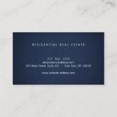 Minimalistisch Navy Blue Real Estate Visitekaartje (Achterkant)