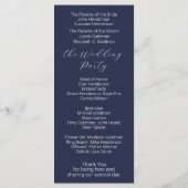 Minimalistisch Navy Blue Wedding Program voor Mana Programmakaart (Achterkant)