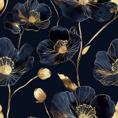Minimalistisch Navy Handdoek Gouden Bloemen Monogr
