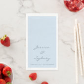 Minimalistisch Navyblauw Script Trouwdag Custom Servet (Insitu)
