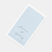 Minimalistisch Navyblauw Script Trouwdag Custom Servet (Hoek)