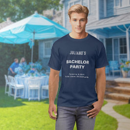 Minimalistisch Navyblauw Verlovingsfeest T-Shirt