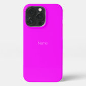 Minimalistisch neon magenta roze aangepaste naam m iPhone hoesje (Achterkant)