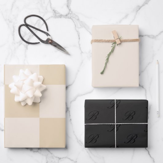 Minimalistisch neutraal aangepaste inpakpapier vel (Voorkant)
