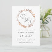 Minimalistisch neutraal Baby shower van houten spe Kaart (Staand voorkant)