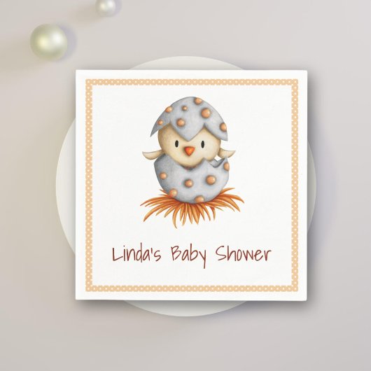 Minimalistisch neutraal Baby shower voor het hakke Servet