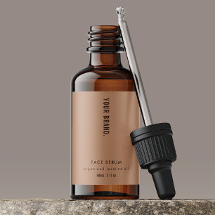 Minimalistisch neutraal beige 2 oz druppelaar fles etiket