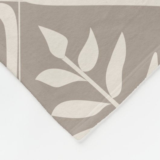 minimalistisch neutraal botanisch fleece deken (Hoek)