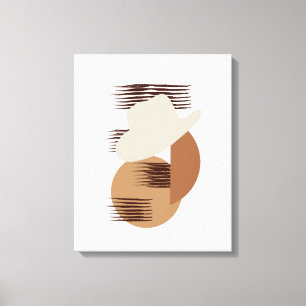 Minimalistisch neutraal gekleurde Cowboy Pet Canva Canvas Afdruk