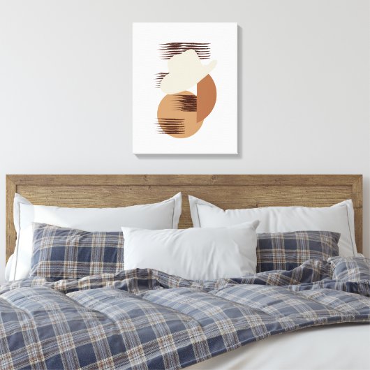 Minimalistisch neutraal gekleurde Cowboy Pet Canva Canvas Afdruk (Insitu (Slaapkamer))