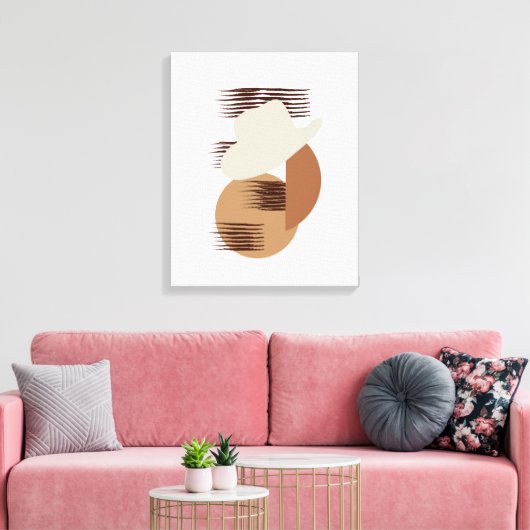 Minimalistisch neutraal gekleurde Cowboy Pet Canva Canvas Afdruk (Insitu (Woonkamer))