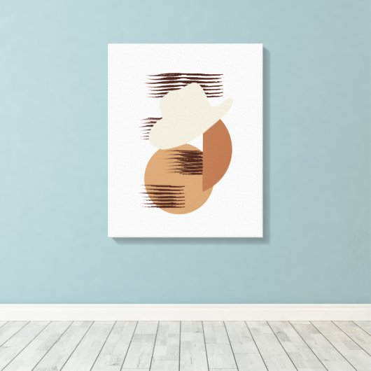Minimalistisch neutraal gekleurde Cowboy Pet Canva Canvas Afdruk (Insitu (Houten vloer))